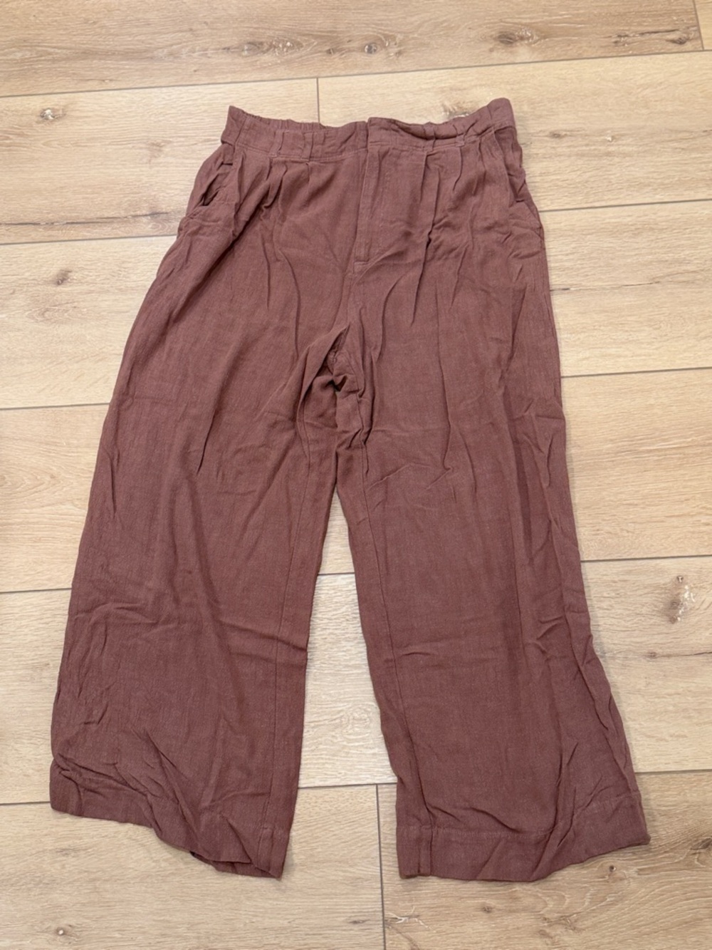 Z Supply Mauve Wide-Leg Crop Pants